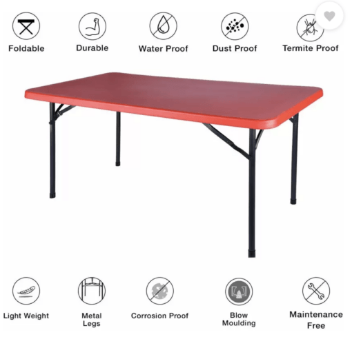 Supreme Buffet Plastic Table (Coke Red) - Image 2